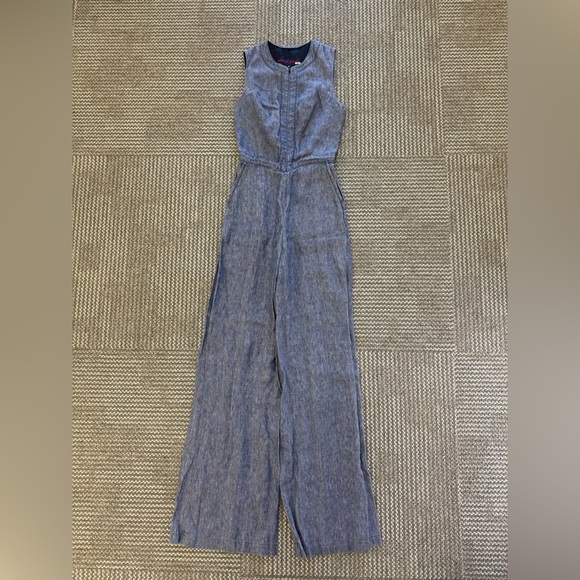 MARTIN GRANT Wide Leg Chambray Denim Jumpsuit, size 34/4 - Picture 5 of 10